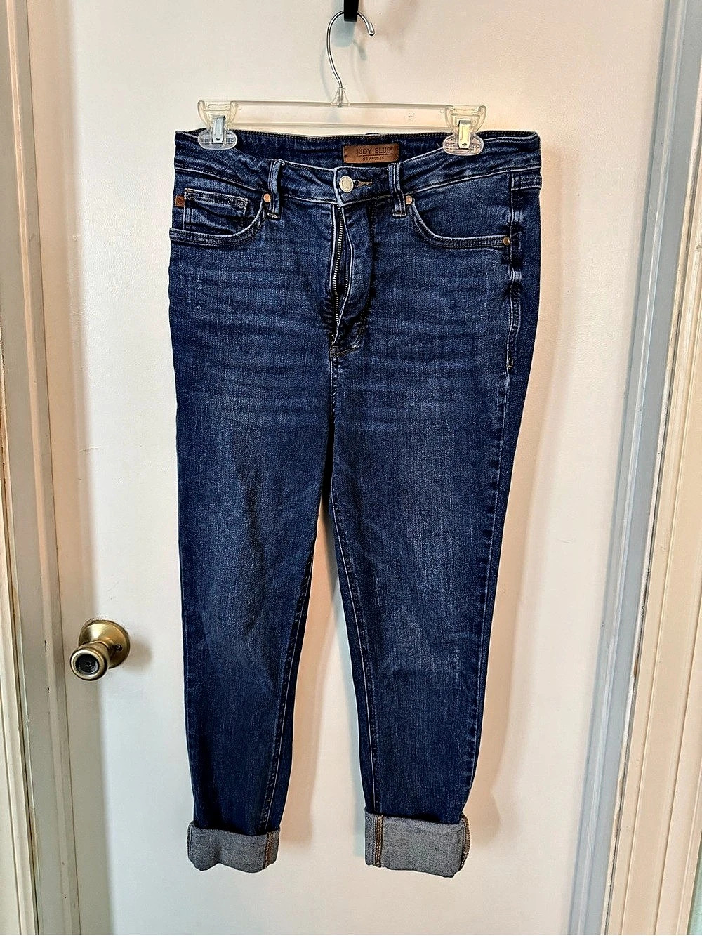 Judy Blue Size 11/30 Skinny Jeans Dark Wash Stretch Minimal Distressing